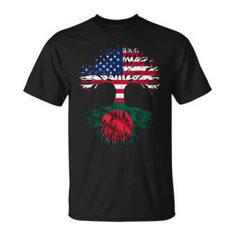 American Grown With Bangladeshi Roots Usa Flag Tree Bengali Usa Funny Gifts Unisex T-Shirt | Mazezy CA