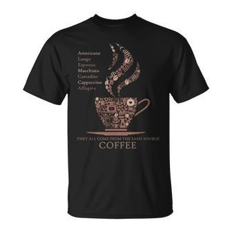 Americano LungoEspresso Macchiato Cortadito Cappuccino T-Shirt | Mazezy