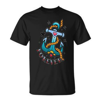 Anchor Tattoo Style Forever Vintage Gift Unisex T-Shirt | Mazezy