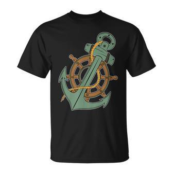 Anchor Tattoo Vintage For Pontoon Captains Unisex T-Shirt | Mazezy