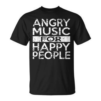Angry Music For Happy People Heavy Metal Hard Rock T-Shirt | Mazezy