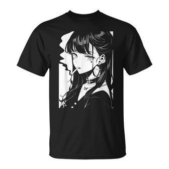 Anime Horror Girl Aesthetic Soft Grunge Waifu Japanese Otaku Japanese T-Shirt | Mazezy