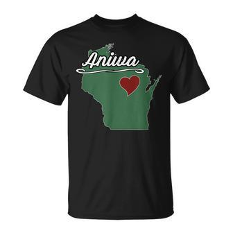 Aniwa Wisconsin Wi Usa City State Souvenir T-Shirt | Mazezy UK