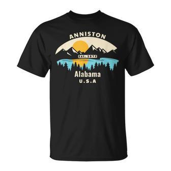 Anniston Alabama Souvenir Mountain Sunset River T-Shirt | Mazezy
