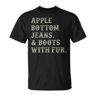 Apple Bottom Jeans And Boots With Fur T-Shirt - Seseable