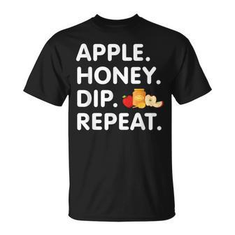 Apple Honey Dip Repeat Rosh Hashanah Jewish New Year T-Shirt | Mazezy