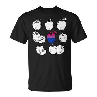 Apple Picking Bisexual Lgbt-Q Retro Gay Pride Flag Fruit Unisex T-Shirt | Mazezy