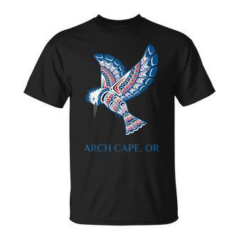 Arch Cape Oregon Native American Indian Kingfisher Bird T-Shirt | Mazezy