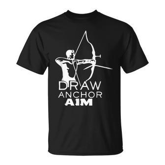 Archery Draw Anchor Aim Recurve Bow Unisex T-Shirt | Mazezy