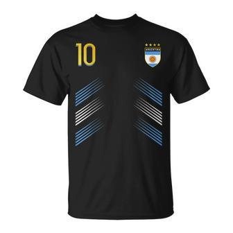 Argentina Soccer Fans Jersey Argentinian Flag Football Lover Unisex T-Shirt - Seseable
