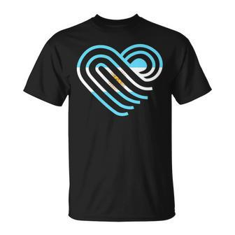 Argentina Sun Of May Heart Argentinian Pride Argentina Flag Unisex T-Shirt | Mazezy