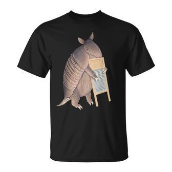 Armadillo Playing The Washboard T-Shirt | Mazezy