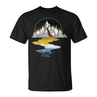 Aroace Sunset Pride Flag Mountain Lgbt Gay Asexual Aromantic Unisex T-Shirt | Mazezy