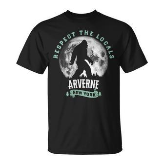 Arverne New York Respect The Locals Bigfoot Night Stroll T-Shirt | Mazezy