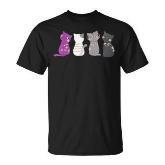 Asexuality Ace Flag Kawaii Cat Lover Equality Asexual T-Shirt - Thegiftio UK