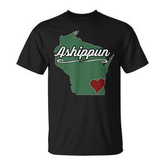Ashippun Wisconsin Wi Usa City State Souvenir T-Shirt | Mazezy CA