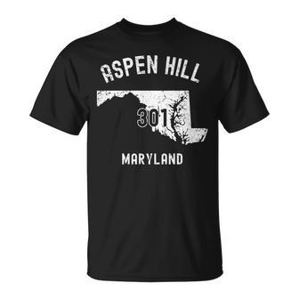 Aspen Hill Maryland Md 301 Vintage Athletic Style T-Shirt | Mazezy AU