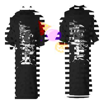 Astronaut Pumpkin Lazy Halloween Costume Cool Spaceman T-Shirt - Monsterry