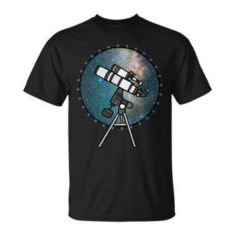 Astronomy Telescope Night Sky Observation Galaxy T-Shirt | Mazezy