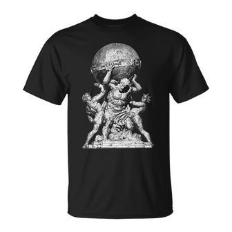 Atlas Greek Mythology Illustration Greece Greek Gods T-Shirt | Mazezy