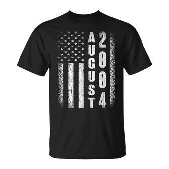 August 2004 Vintage American Usa Flag 15Th Birthday T T-Shirt | Mazezy