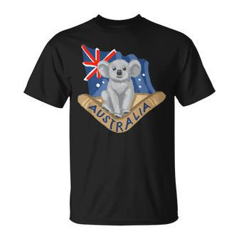 Australia Flag Koala Boomerang T-Shirt | Mazezy DE