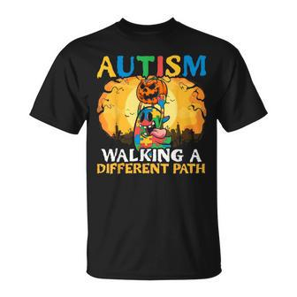Autism Halloween Puzzle Trick Or Treat Autism Awareness T-Shirt - Monsterry