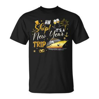 Aw Ship New Year Cruise 2023 Nye Party Family Matching T-Shirt - Monsterry