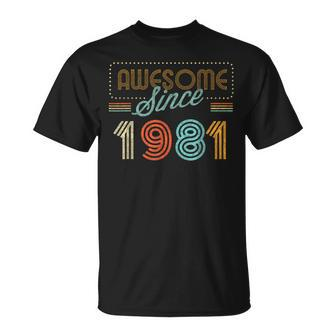 Awesome Since 1981 Year Of Birth Birthday T-Shirt | Mazezy AU