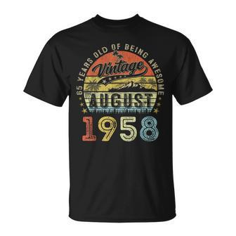 Awesome Since August 1958 Vintage 65Th Birthday T-Shirt | Mazezy