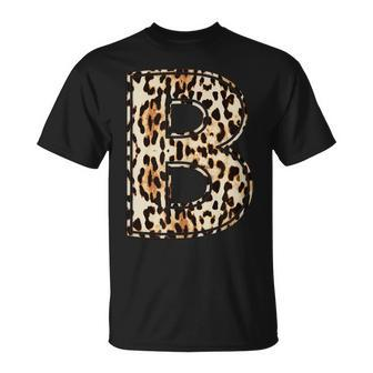 Awesome Letter B Initial Name Leopard Cheetah Print Unisex T-Shirt | Mazezy