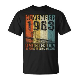 Awesome Since November 1963 Vintage 60Th Birthday Men T-Shirt - Seseable
