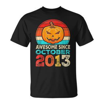 Awesome Since October 2013 10Th Birthday Halloween T-Shirt - Thegiftio UK