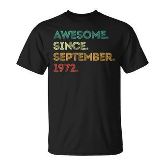 Awesome Since September 1972 51St Birthday 51 Years Old T-Shirt - Thegiftio UK
