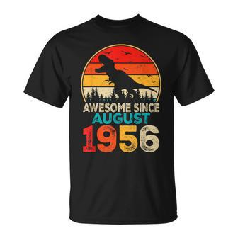 Awesome Since August 1956 67 Years Old 67Th Birthday Dino August Funny Gifts Unisex T-Shirt | Mazezy