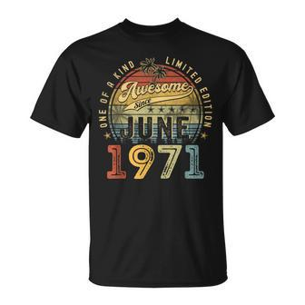 Awesome Since June 1971 Vintage 52Nd Birthday Party Retro Unisex T-Shirt | Mazezy