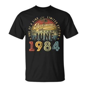 Awesome Since June 1984 Vintage 39Th Birthday Party Retro Unisex T-Shirt | Mazezy DE