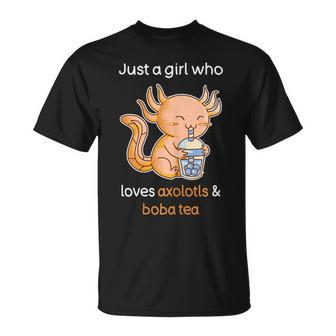 Axolotl Boba Tea Girls Bubble Tea Lover Axolotl Lover Unisex T-Shirt | Mazezy