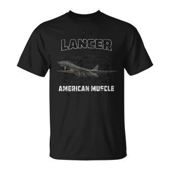 B-1 Lancer Bomber Airplane American Muscle T-Shirt | Mazezy