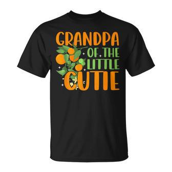 Baby Shower Orange 1St Birthday Party Grandpa Little Cutie Unisex T-Shirt - Seseable