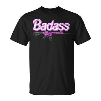 Badass Woman Ar-15 Pro Gun 2Nd Amendment Guns Rights T-Shirt - Seseable