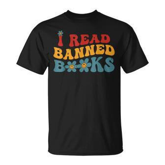 Im With The Banned Book Lover I Read Banned Books Groovy T-shirt - Thegiftio UK