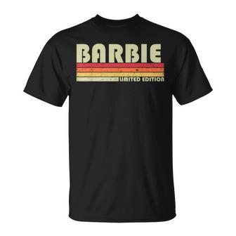 Barbie Name Personalized Retro Vintage 80S 90S Birthday Unisex T-Shirt | Mazezy AU