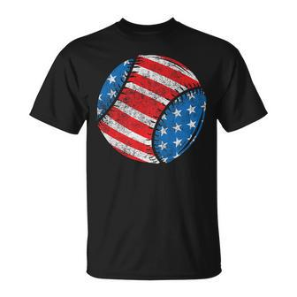 Baseball American Flag 4Th Of July Kids Boys Girls Women Unisex T-Shirt | Mazezy AU