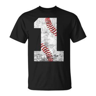 Baseball Jersey Number 1 Vintage 1St Birthday Unisex T-Shirt | Mazezy