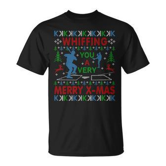 Baseball Pitching Ugly Christmas Sweater Party T-Shirt - Monsterry CA