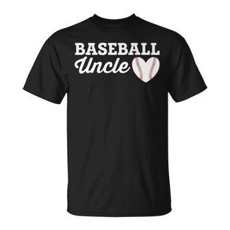 Baseball Uncle Love Heart Baseball Sports Unisex T-Shirt | Mazezy