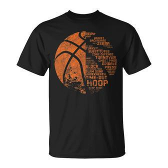 Basketball - Basketball Terms Motivational Unisex T-Shirt | Mazezy