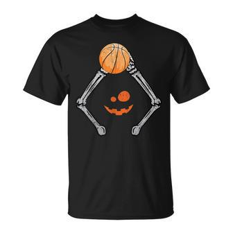 Basketball Skeleton Halloween Boys Basketball Halloween T-Shirt - Thegiftio UK