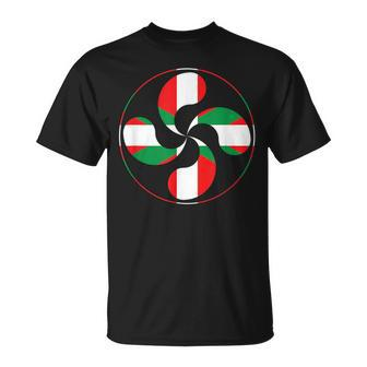 Basque Lauburu Country Cross Ikurrina Euskal Herria Eu Spain Unisex T-Shirt | Mazezy